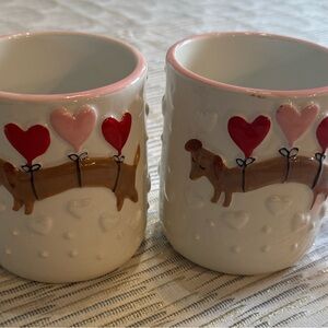 Heart Balloon Dachshund Mugs - Set of 2